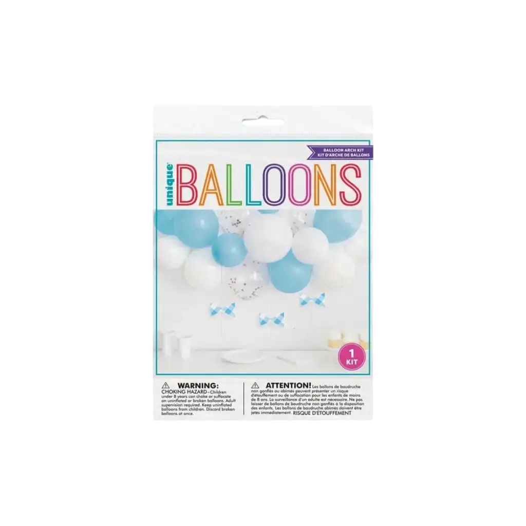 Kit de globos de arco - Azul / Blanco / Transparente