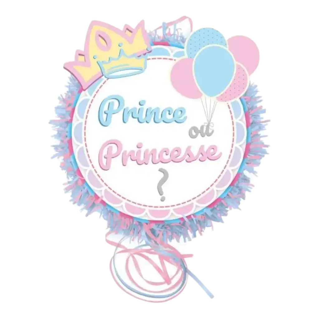 Piñata en 3D Prince o Pricesse? -30 x 7,5 cm
