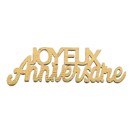 Confeti de Madera Feliz Cumpleaños Dorado (Pack de 10)