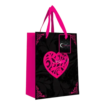 Bolsa de regalo rosa y negra