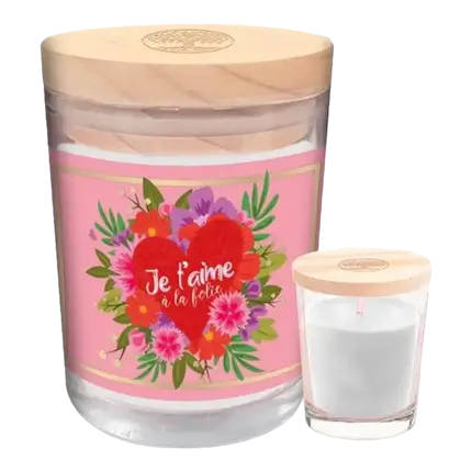 Vela de vidrio Je t'aime à la folie 