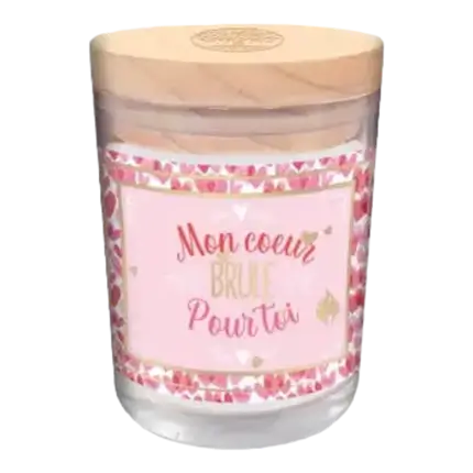 Vela de vidrio Mon cœur brule pour toi