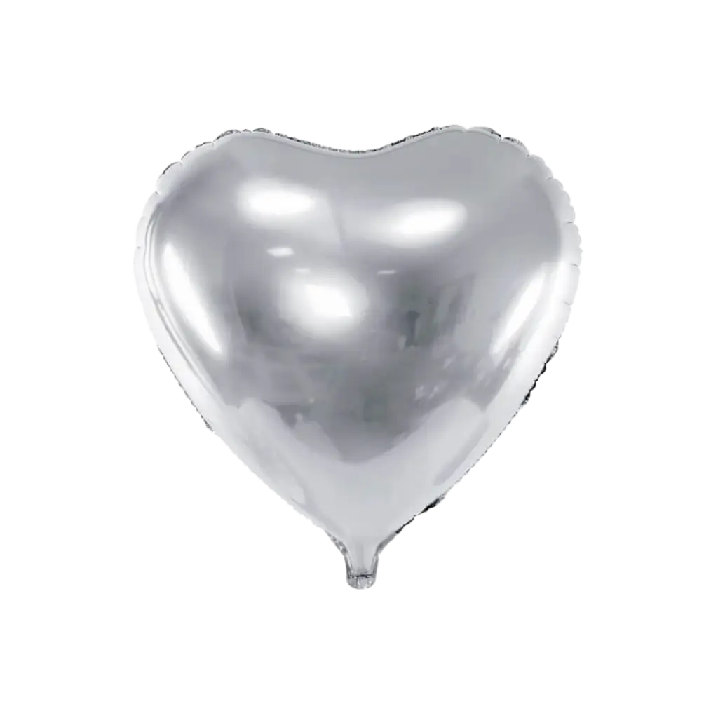 Globo Corazón de Aluminio Plata- 45cm