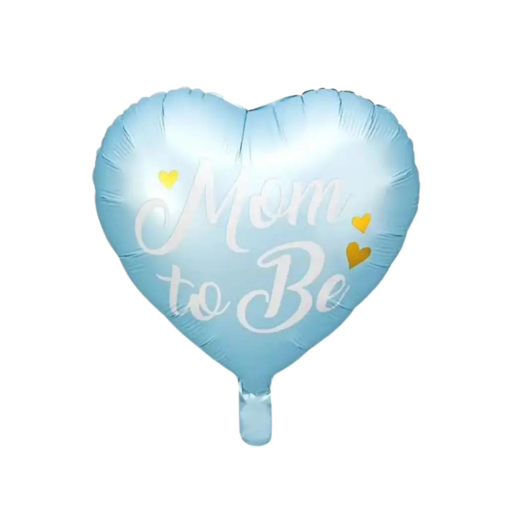 Globo aluminio Corazón azul "Mom to Be"- 35cm