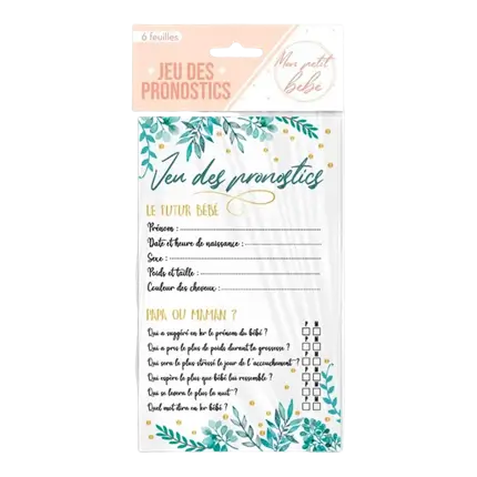 JUEGO DE PREDICCIÓN - REVELACIÓN DE GÉNERO - 6 HOJAS