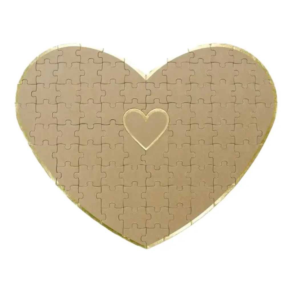 Libro de visitas de papel Kraft - Puzzle Heart