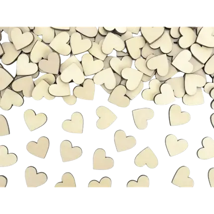Corazones de Madera - Confeti - 2x2cm