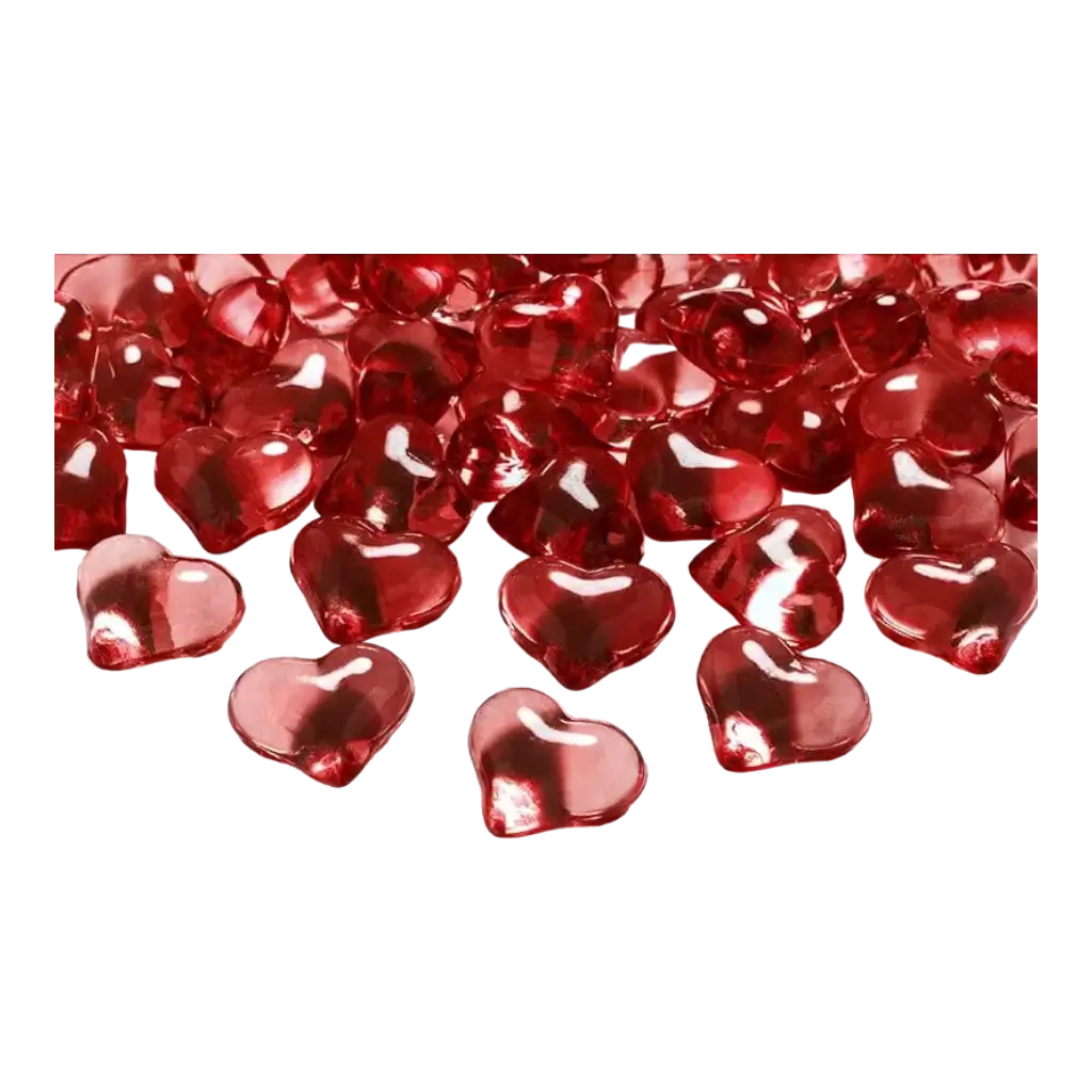 Corazones de cristal rojo - CONJUNTO DE 30 - 21mm