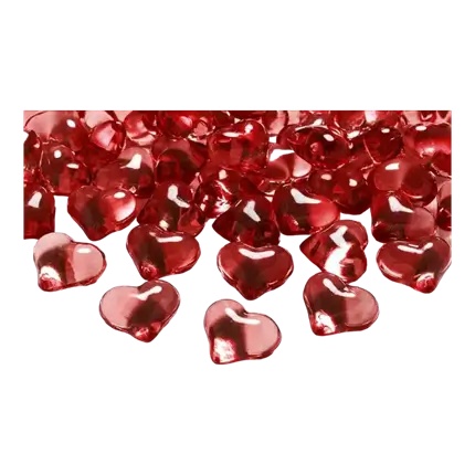 Corazones de cristal rojo - CONJUNTO DE 30 - 21mm