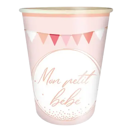 Vaso de papel rosa My Little Baby - set de 6