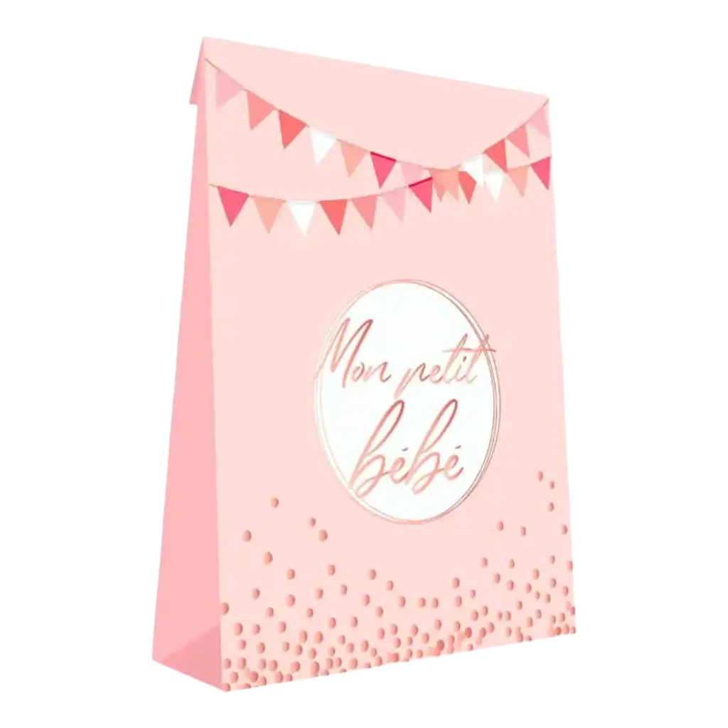 Bolsa de regalo rosa "My Little Baby" - Juego de 6