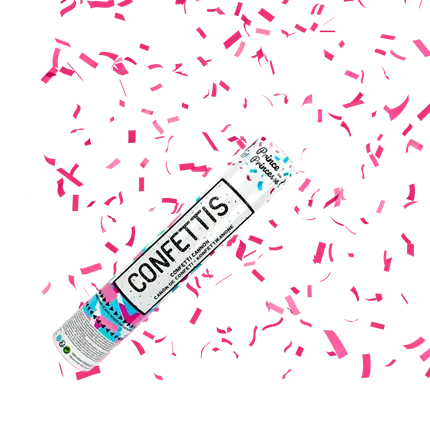 Cañón de confeti 30cm Rosa Princesa