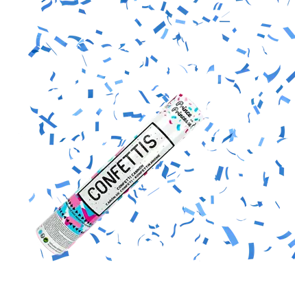 Cañón de confeti 30cm Azul Príncipe