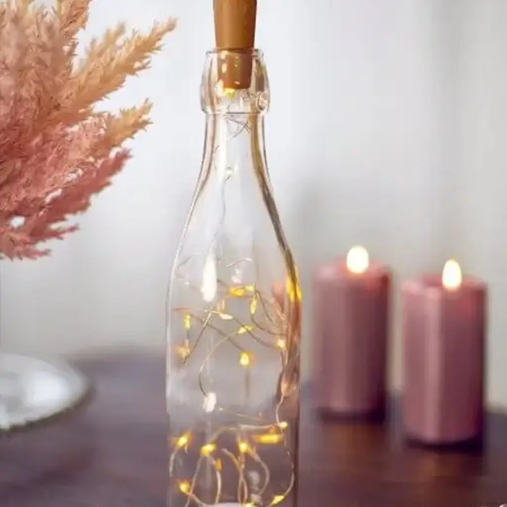 Decoración LED Botella con tapón