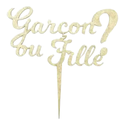 Recogida de la tarta con purpurina para revelar el sexo