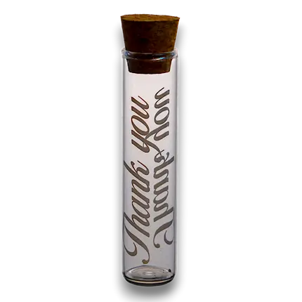 Frasco de vidrio Thank You - ø 2.2x10cm (Pack de 48)