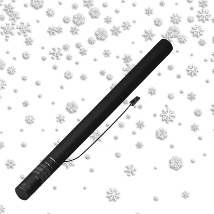 Cañón de confeti eléctrico copo de nieve blanco 80 cm