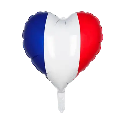 GLOBO ALUMINIO FRANCIA - CORAZON - AZUL BLANCO ROJO