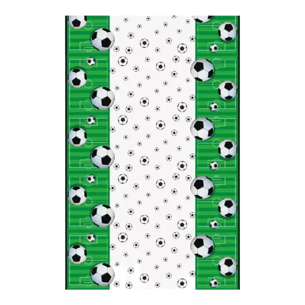 MANTEL FUTBOL BLANCO Y VERDE - 137X213CM