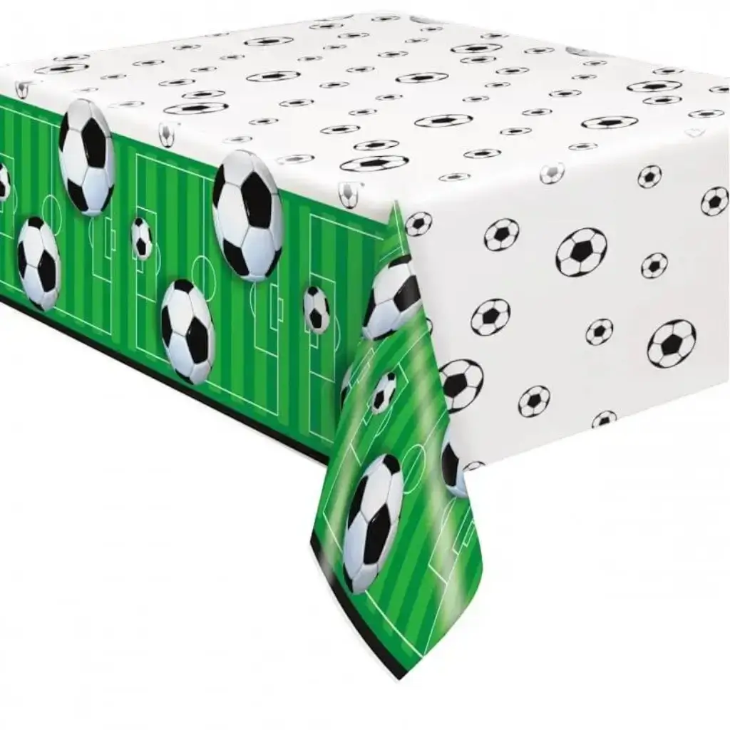 MANTEL FUTBOL BLANCO Y VERDE - 137X213CM