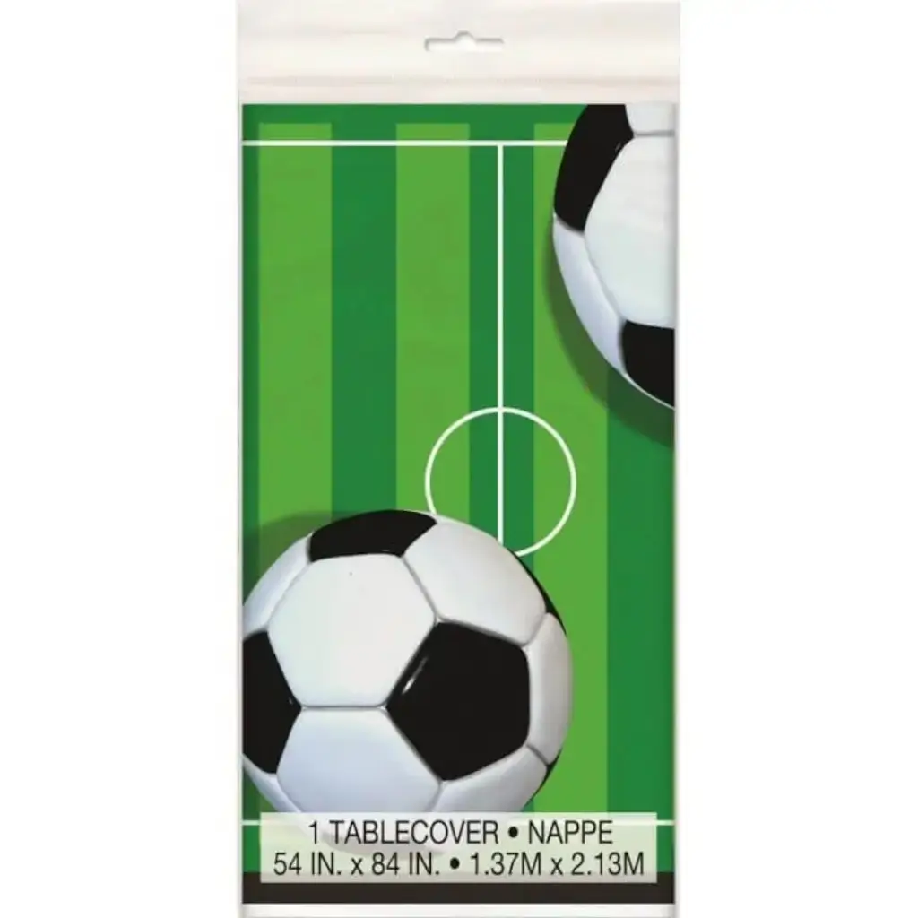 MANTEL FUTBOL BLANCO Y VERDE - 137X213CM