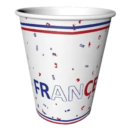 JUEGO DE 8 TAZAS - ALLEZ LA FRANCE - AZUL BLANCO ROJO 22CL
