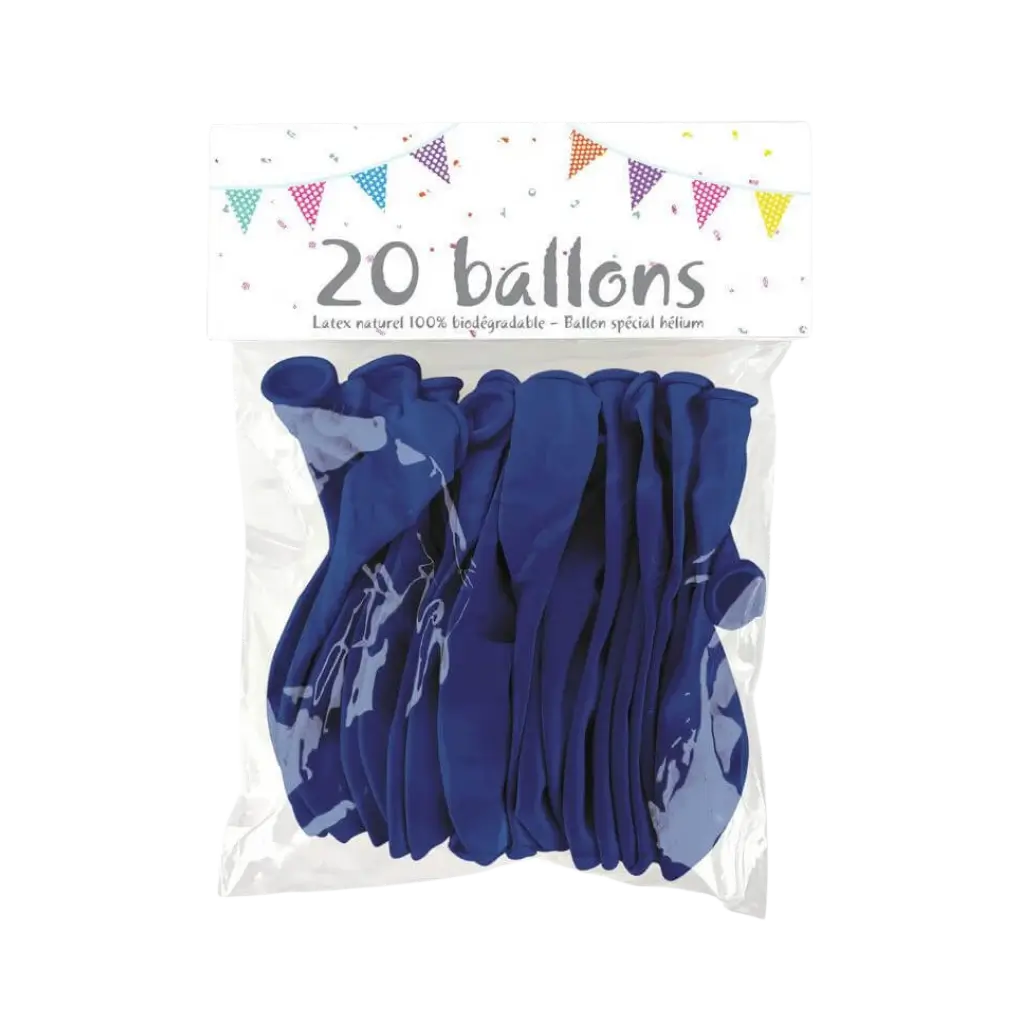 SET DE 20 GLOBOS - AZUL REAL - 25CM