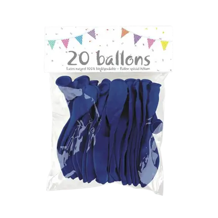 SET DE 20 GLOBOS - AZUL REAL - 25CM
