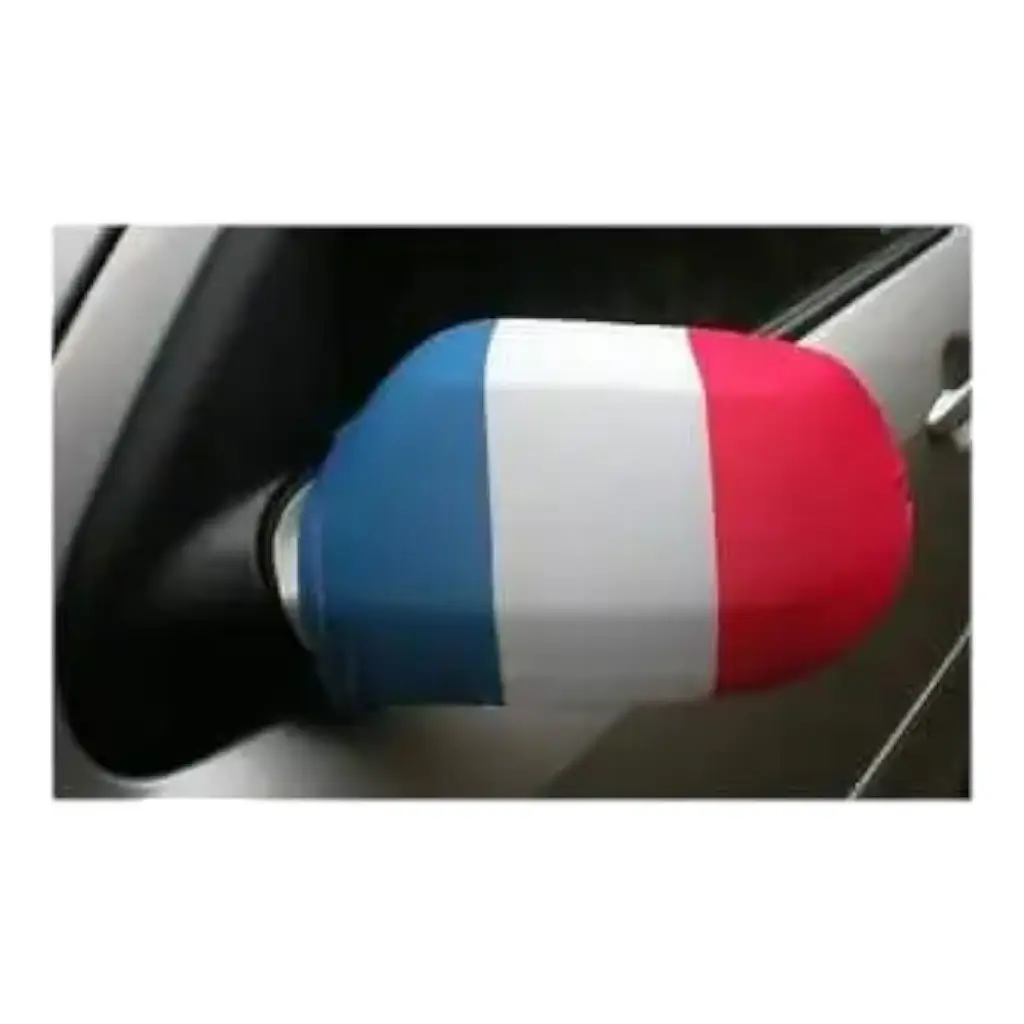 2 CUBIERTAS DE ESPEJO DE COCHE - FRANCIA AZUL BLANCO ROJO