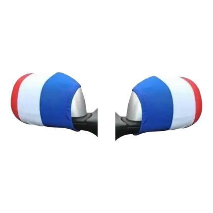 2 CUBIERTAS DE ESPEJO DE COCHE - FRANCIA AZUL BLANCO ROJO