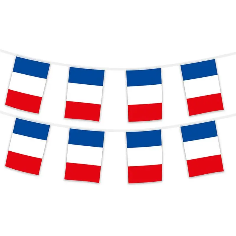Guirnalda bandera Francia - 8 banderines - 5 metros - 20x30cm