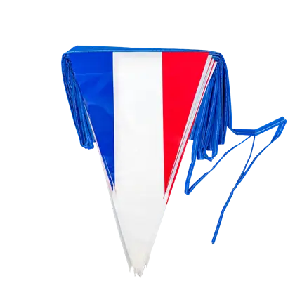 GUIRNALDA BANDERAS PLÁSTICO FRANCIA - AZUL BLANCO ROJO - 30x20
