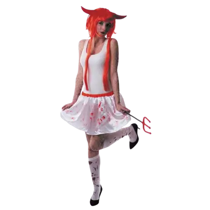 FALDA BLANCA CON SANGRE DE HALLOWEEN