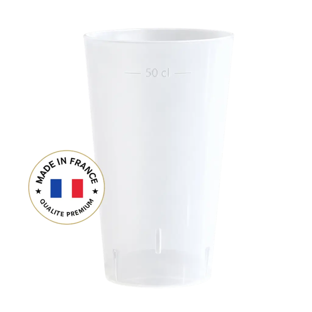 Vaso Ecocup 50?cl útil (60?cl hasta el borde) Reutilizable – Tipo Pinta, Mojito, Batido
