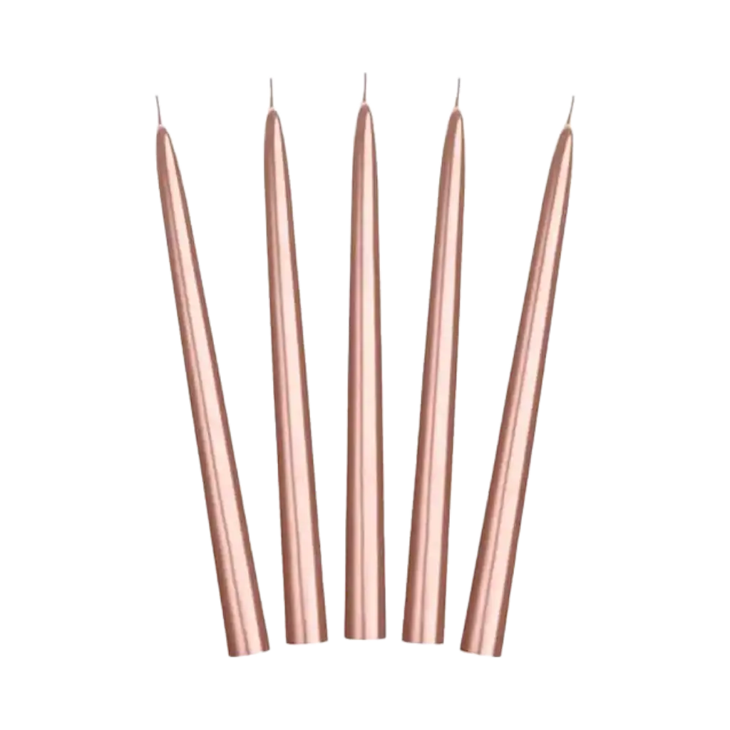 10 Velas Taper en Oro Rosa - 24cm