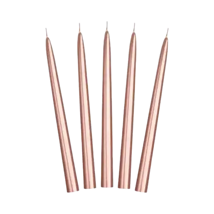10 Velas Taper en Oro Rosa - 24cm