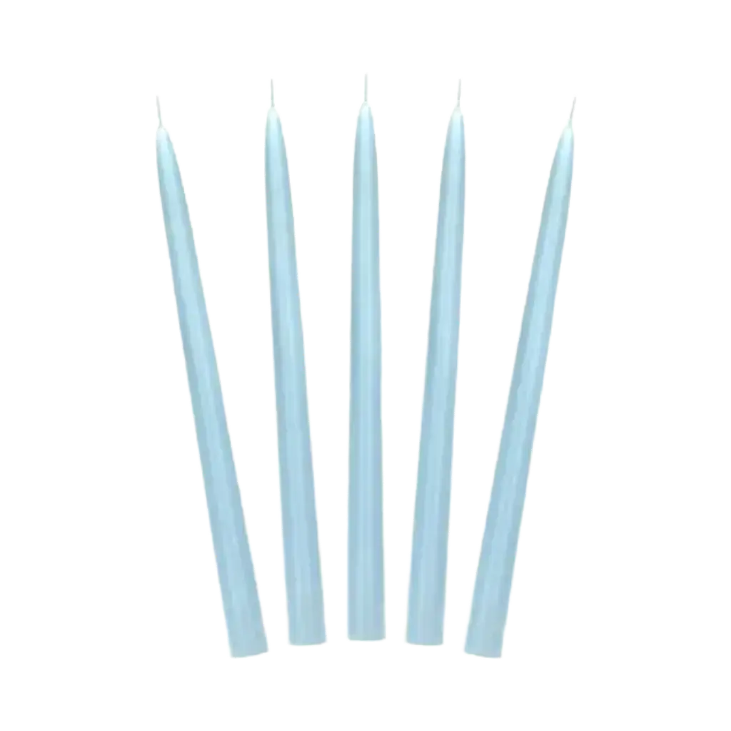 10 Velas Cónicas Azul Mate - 24cm