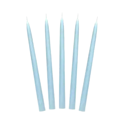 10 Velas Cónicas Azul Mate - 24cm