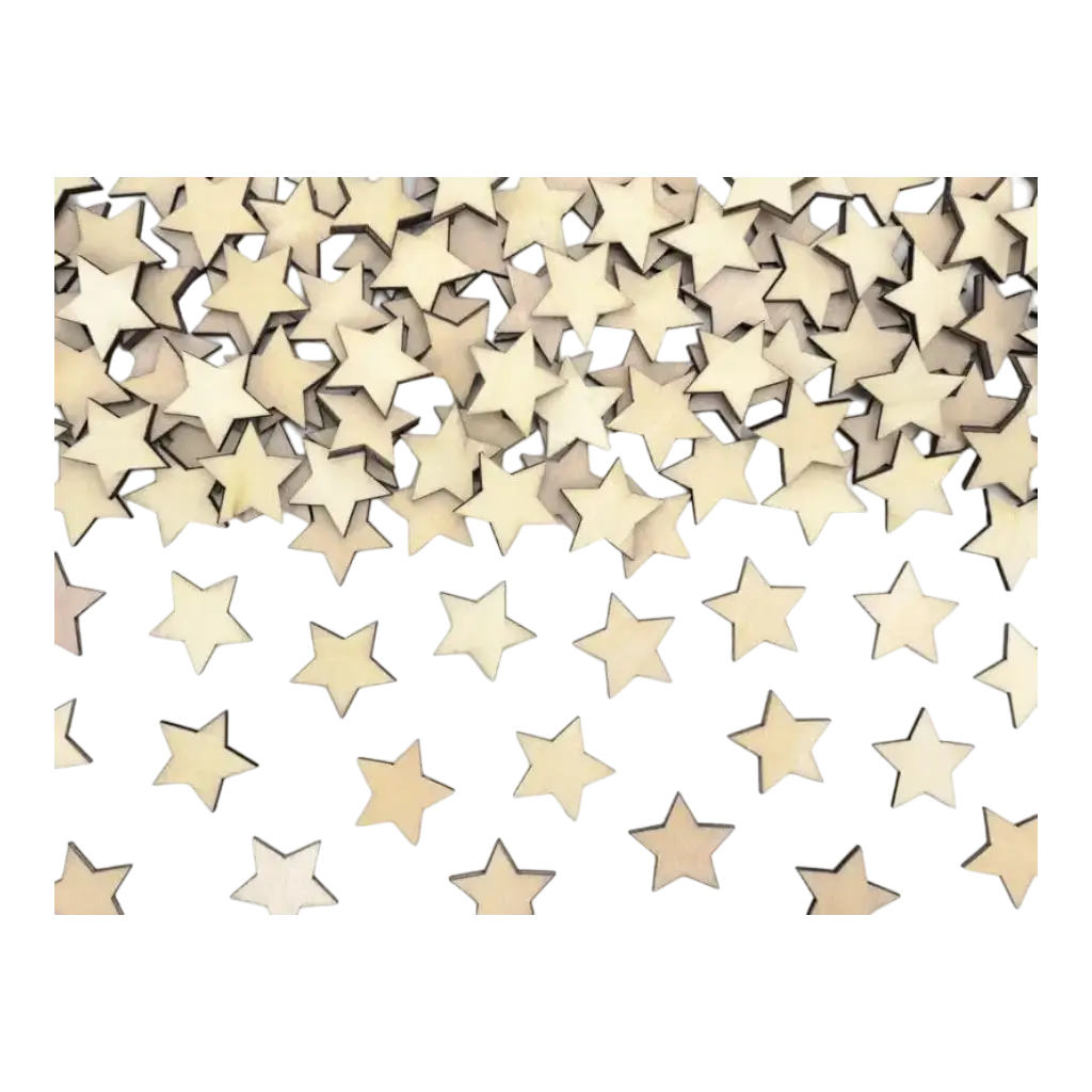 Confeti de estrellas de madera - 2x2cm