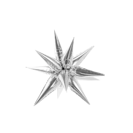Globo Estrella 3D - Mylar - Plata 70cm