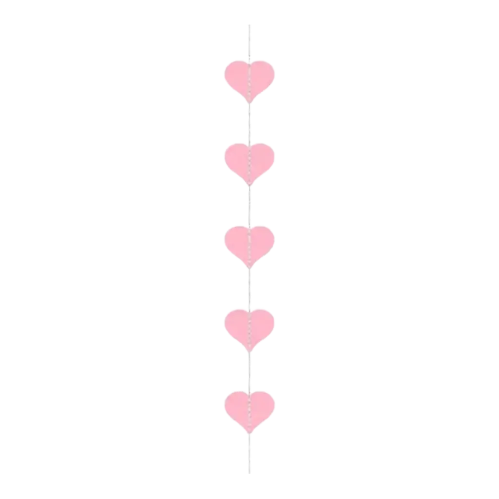 Guirnalda Corazón Vertical - Rosa - 3 metros