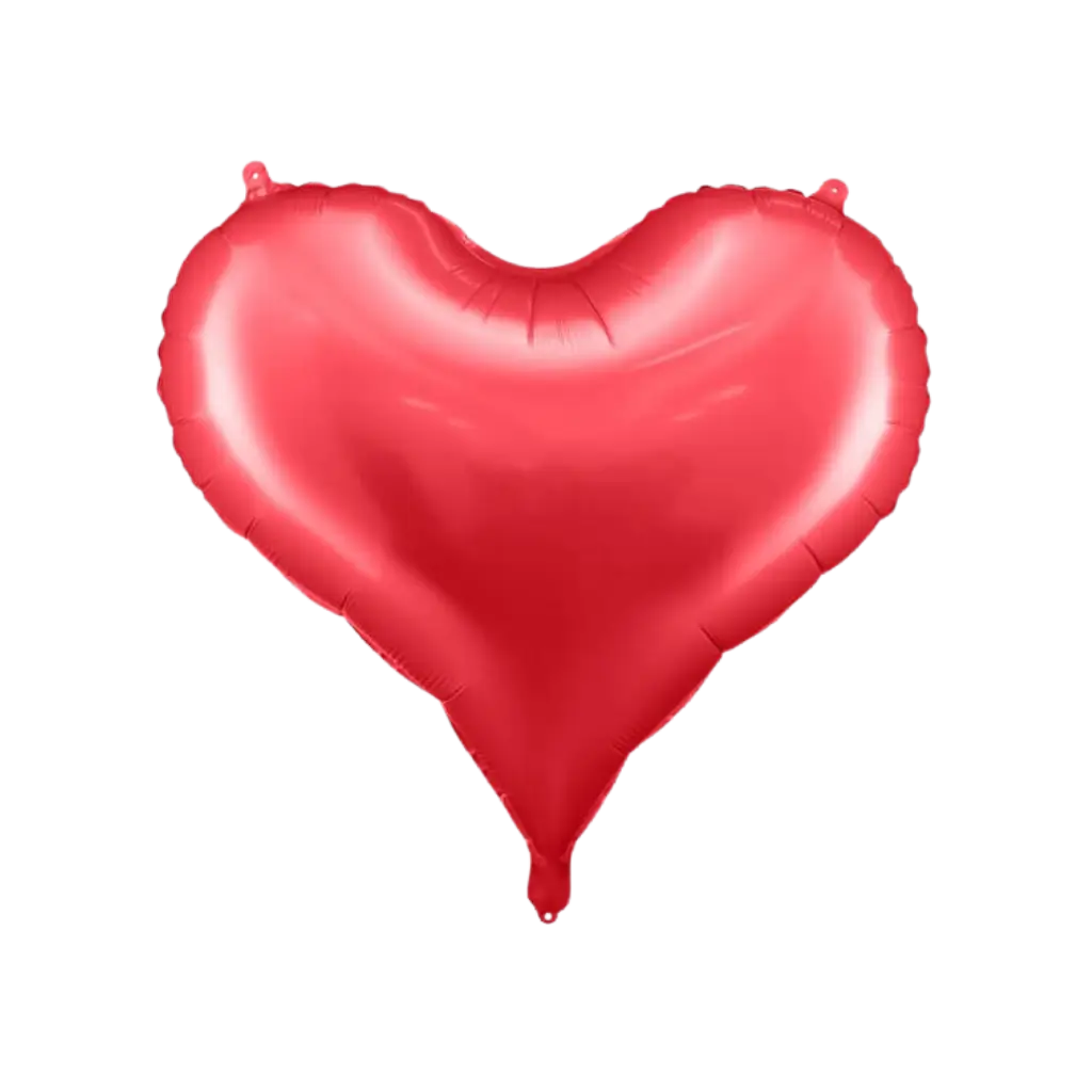 Globo de papel satinado con forma de corazón rojo - 75x64,5 cm
