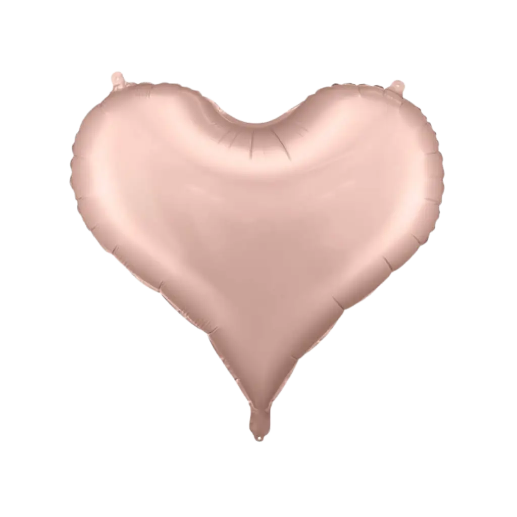 Globo de lámina de satén con corazón de oro rosa - 75x64.5cm