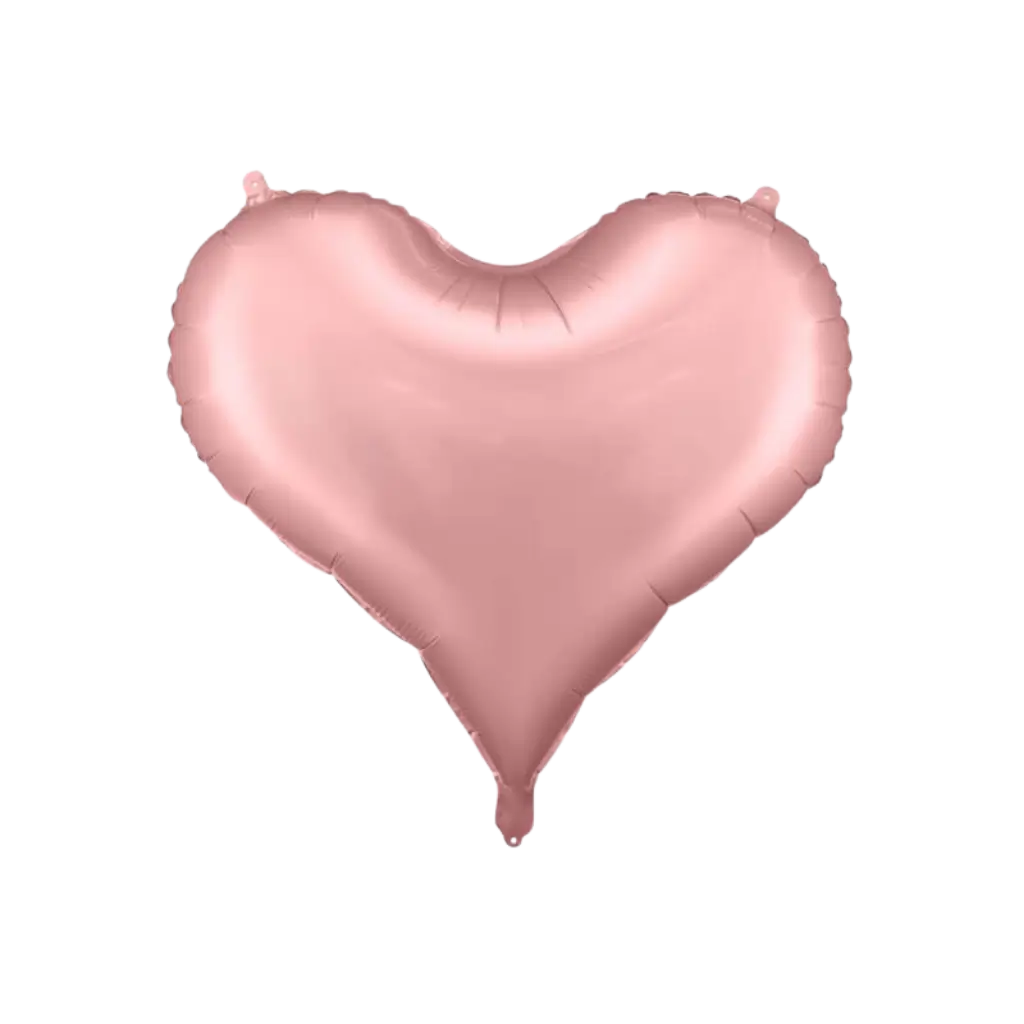 Globo de papel de satén rosa claro con forma de corazón - 75x64,5 cm
