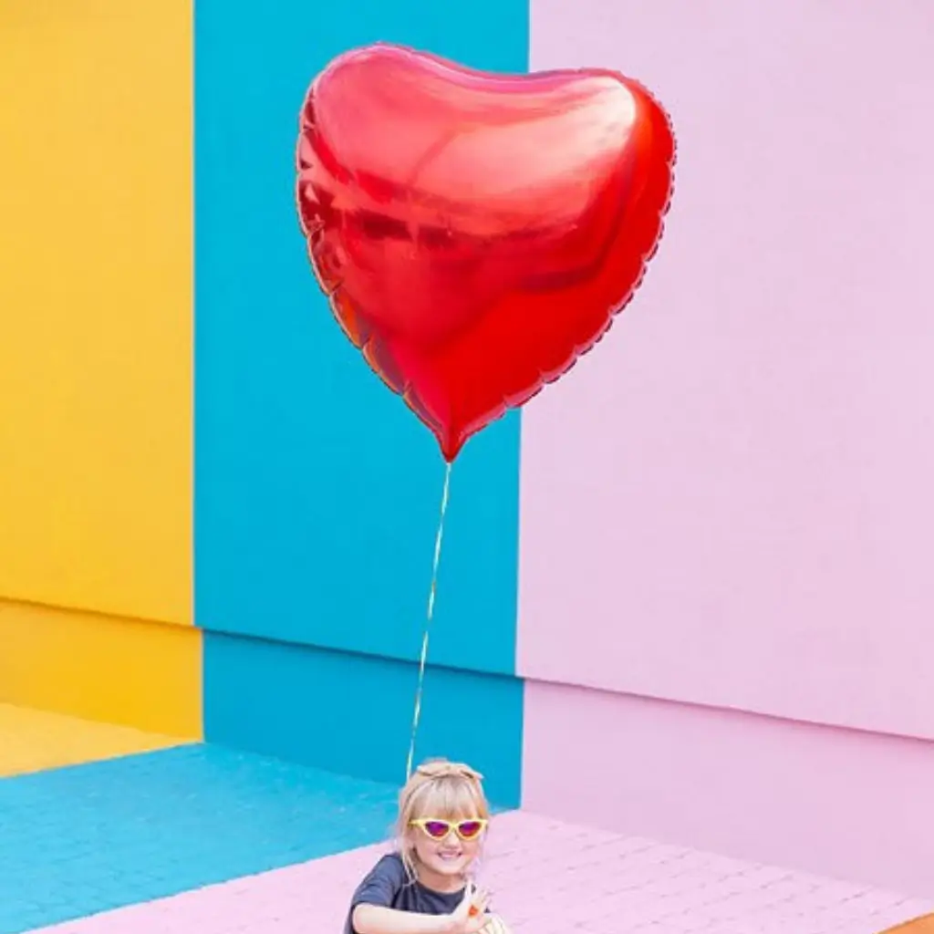 Globo Mylar - Corazón Rojo Metálico - 72x73cm