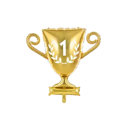 Globo Mylar Glitter - Copa Deportiva Dorada - 64x61cm