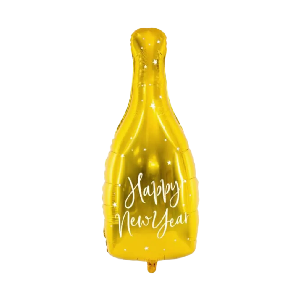 Globo Foil Botella - Feliz Año Nuevo - Dorado - 32x82cm