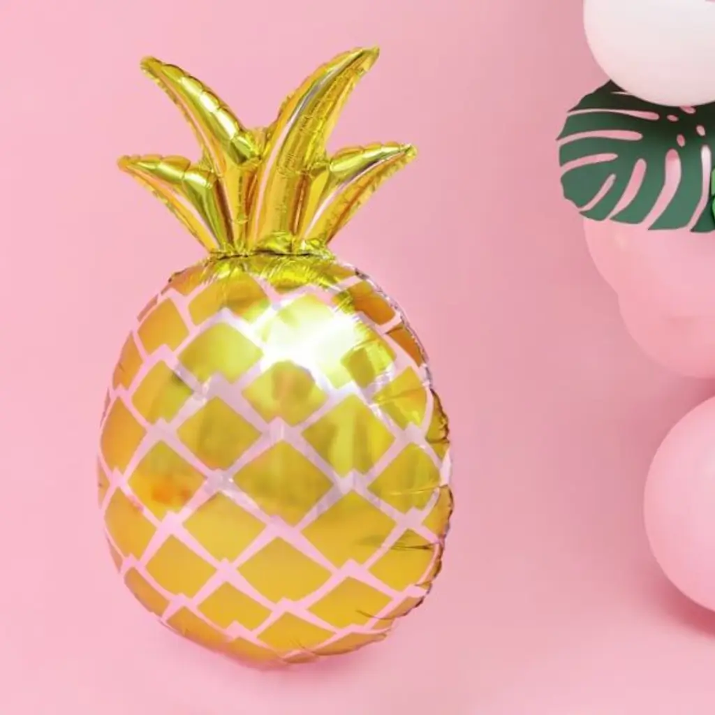 Globo Foil Metálico - Piña Dorada - 38x63cm