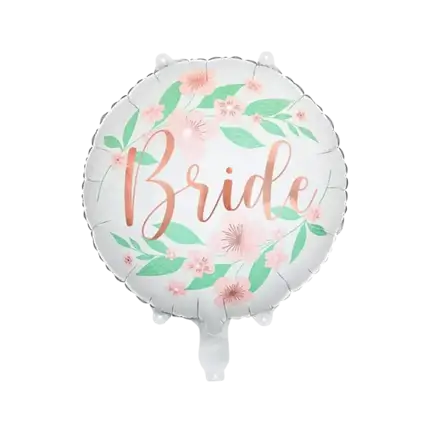 Globo Foil - Estampado de Flores con Correa Blanca - 45cm