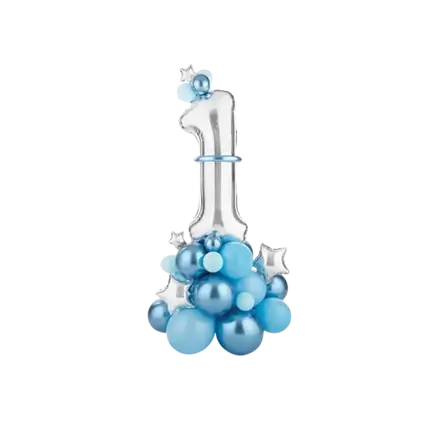 Ramo de Globos Gigantes - Número 1 Azul - 90x140cm